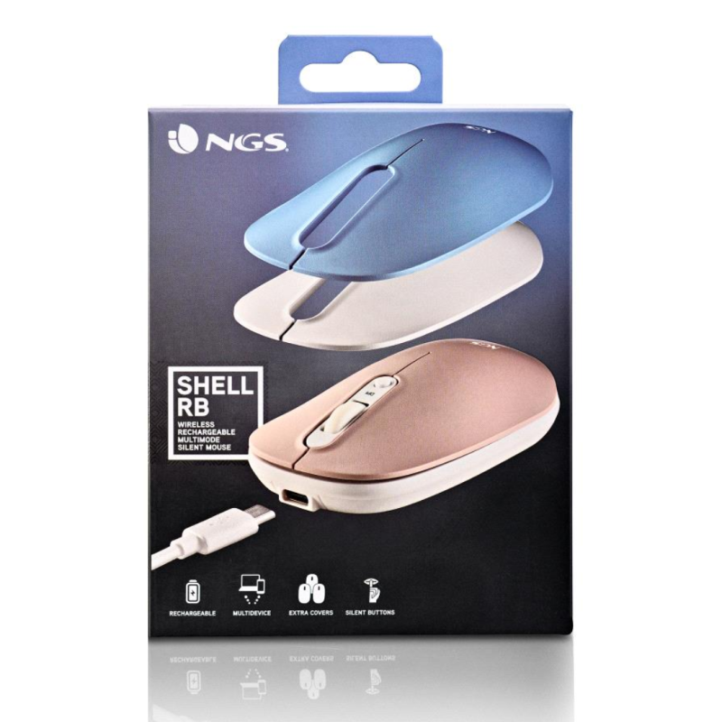 Souris Sans Fil Rechargeable NGS Shell-RB avec Bouton Silencieux — NGS · Smarty Paris 18e